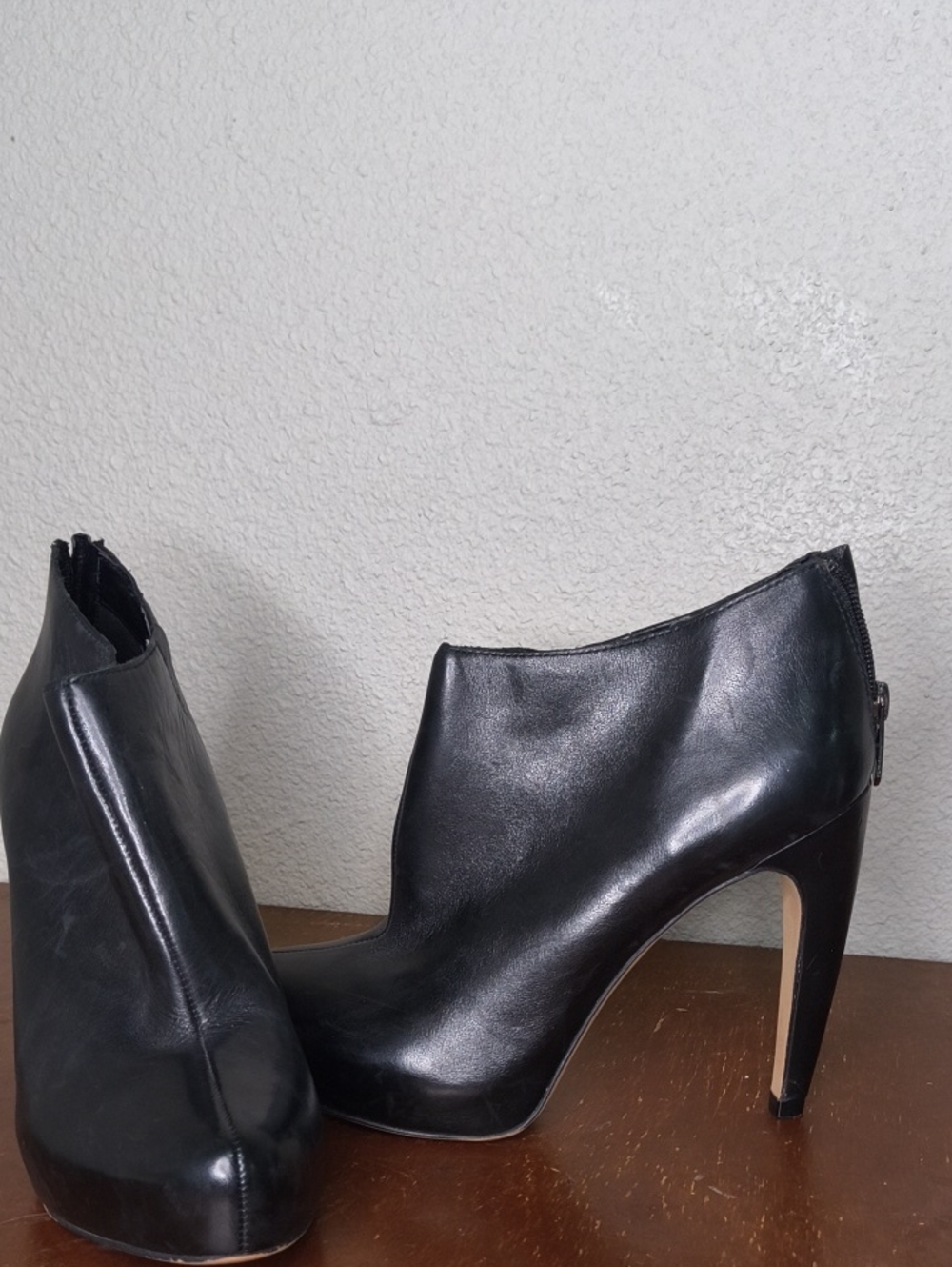 Sam Edelman Black Leather High Heel Ankle Booties Size 9 AP